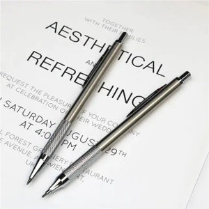 5 Pcs/Set Professional metal Mechanical Pencil Art Drawing Design HB 2B Black Pen Copper Stainless Steel image 6