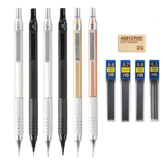 6Pcs Ensemble de crayons mécaniques 0 5 mm et 0 7 mm Crayons