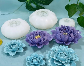 3D Peony Flower Silicone Mold || Aromatherapy Plant Candle Mold, Resin Moulds, Epoxy DIY, Handmade Soap, Cake Decoration Mold