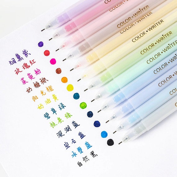 12 Pcs set Jelly Color Fine Gel Pen Set 0.5mm Ballpoint Tip for