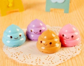 3 Pcs/lot Cute Poop Shape Pencil Sharpener || Double Orifice Student Sharpener, Creative Stationery, Back To School Supply