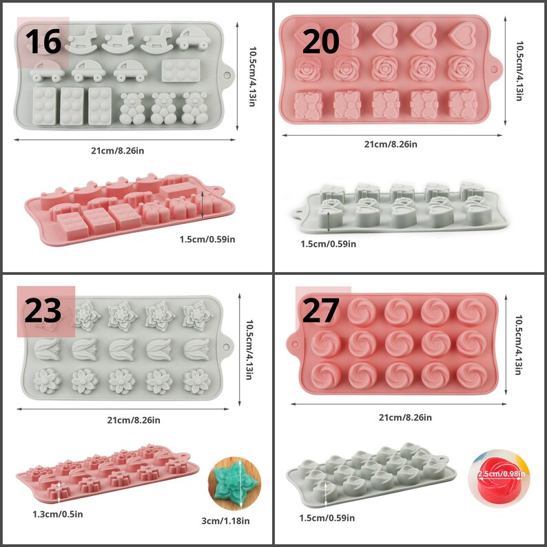 Petit Fours Silicone Molds Candy Mold Chocolate Mold Etsy