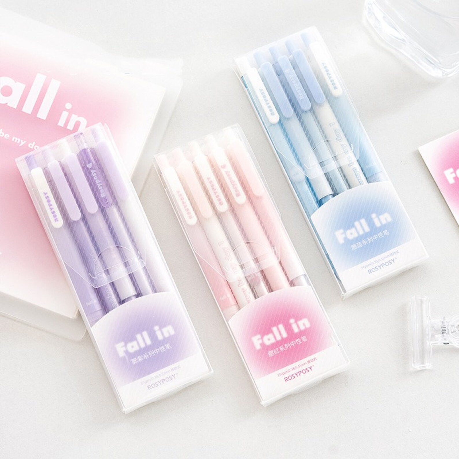 5 Pcs/pack Blush Color Design Gel Ink Pen Set Gradient Etsy