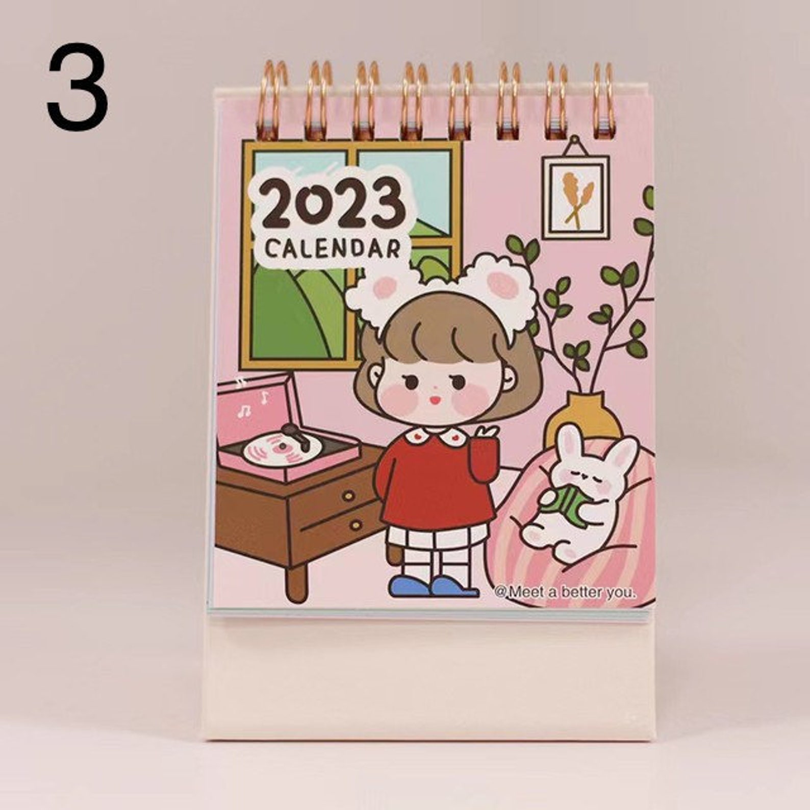 NEW 2023 Cute Kawaii Mini Desktop Calendar Korean Cartoon Etsy UK