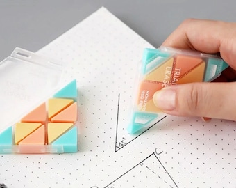 KOKUYO Triangle Eraser, Multi Pastel Cookie Color Erasers || for Pencil Fine Art Drawing Sketching, Student Eraser, School and Office Eraser