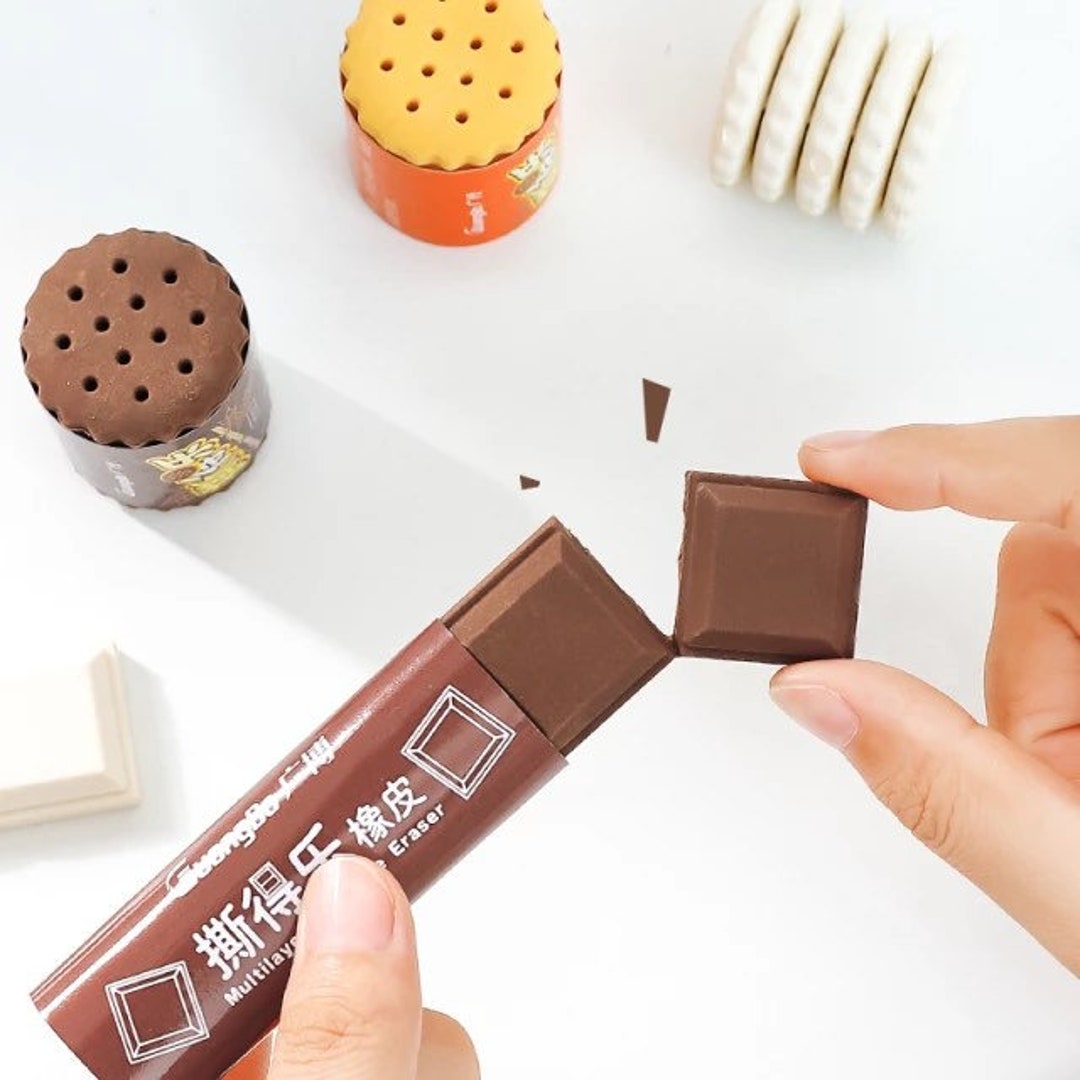 Multi Layer Tearable Eraser Chocolate and Cookies Shape Etsy