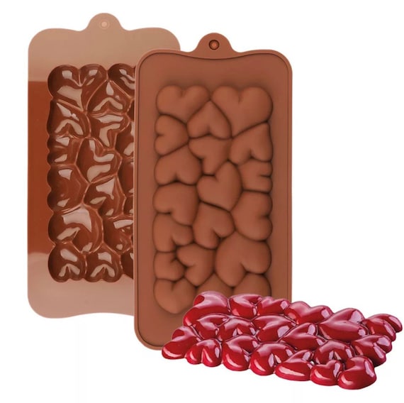 2 Pack Mini-Size Silicone Gummy Candy Chocolate Molds Jello Fondant Small  Hearts