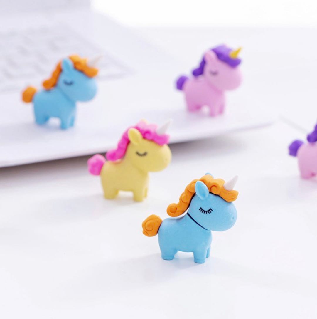 4 Pcs/pack Slightly Fat Unicorn Eraser Adorable Rubber Etsy