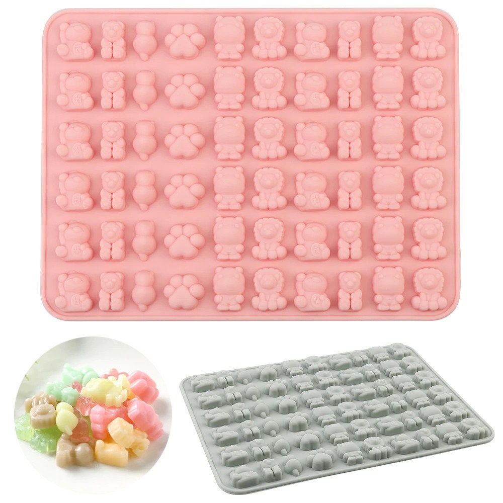 Cheap 50 Hole Cartoon Bear Mold Silicone Ice Tray Chocolate QQ