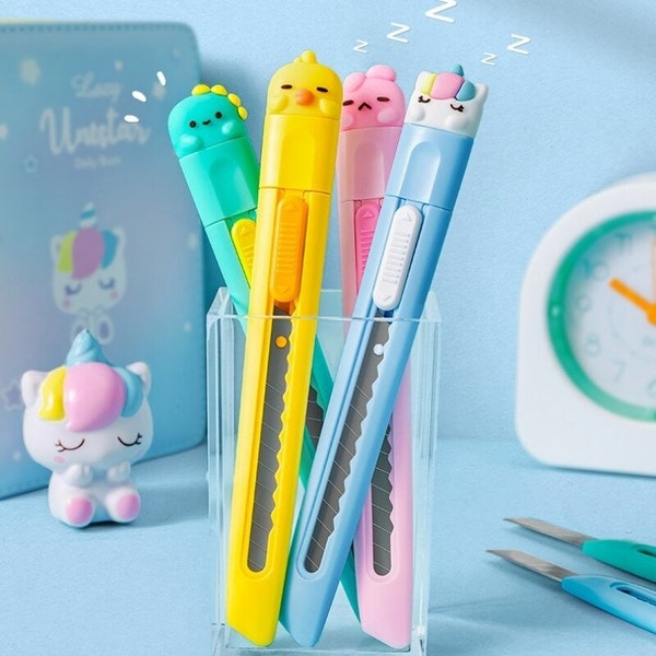 Cute Rabbit Duck Cartoon Utility Knife || 9mm SK5 Blade Cutter, Letter Envelope Opener, Mail Knife, School and Office Supply, Craft Knife