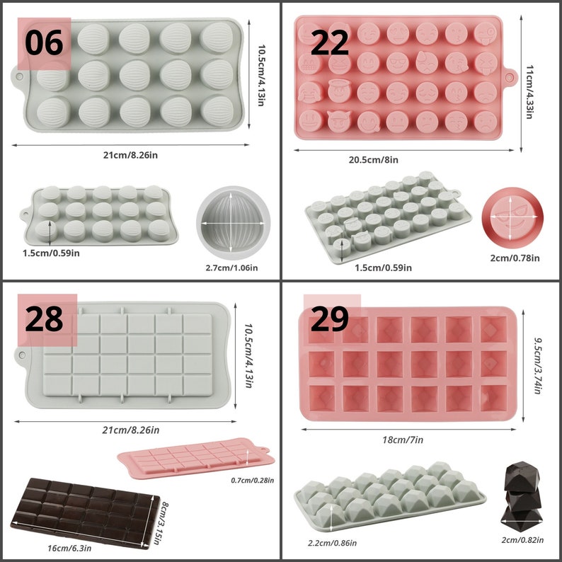 Petit Fours Silicone Molds Candy Mold Chocolate Mold Etsy