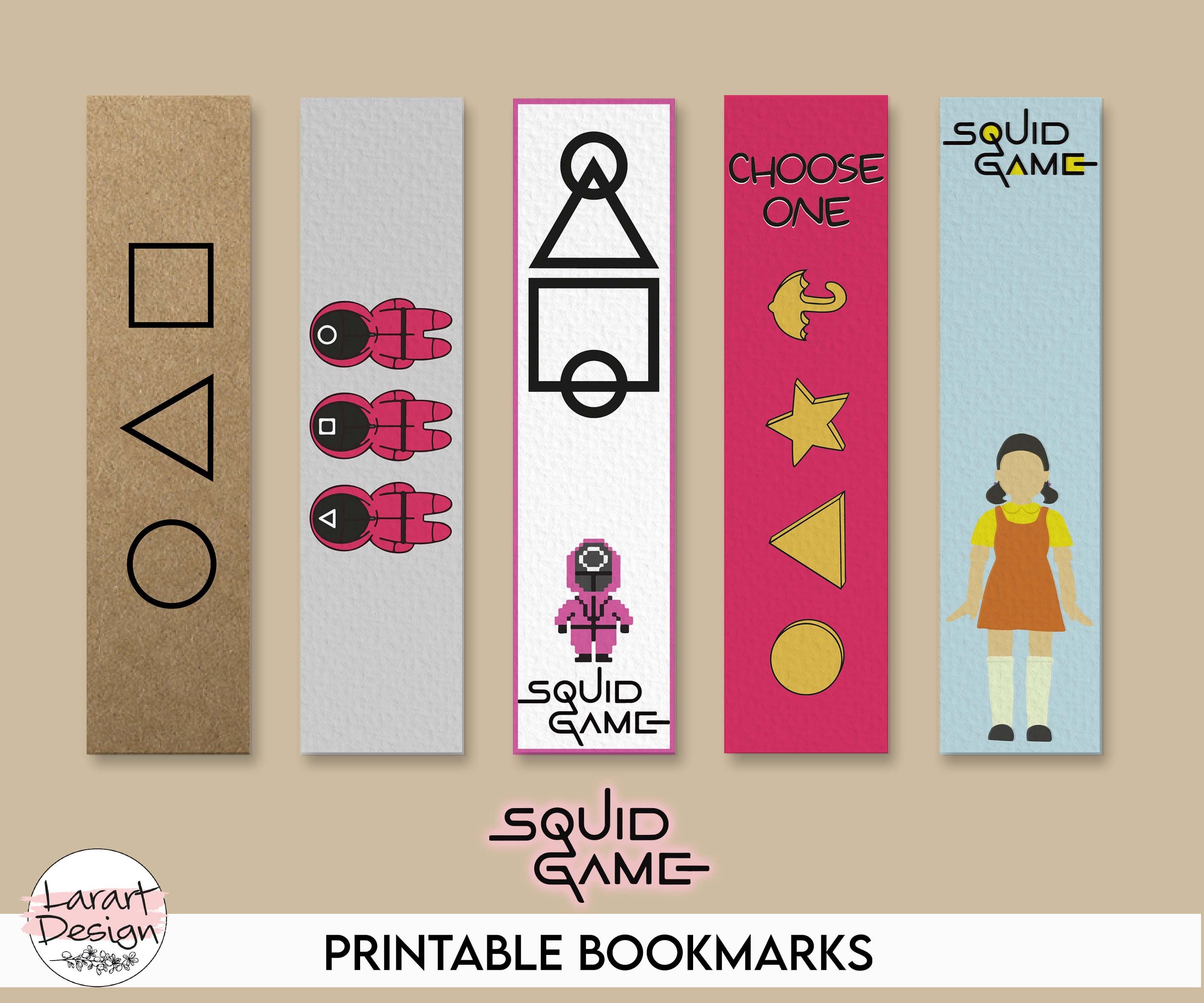 Buy Squid Game Printable Bookmarks Template Printable Bookmarks Online in  India - Etsy