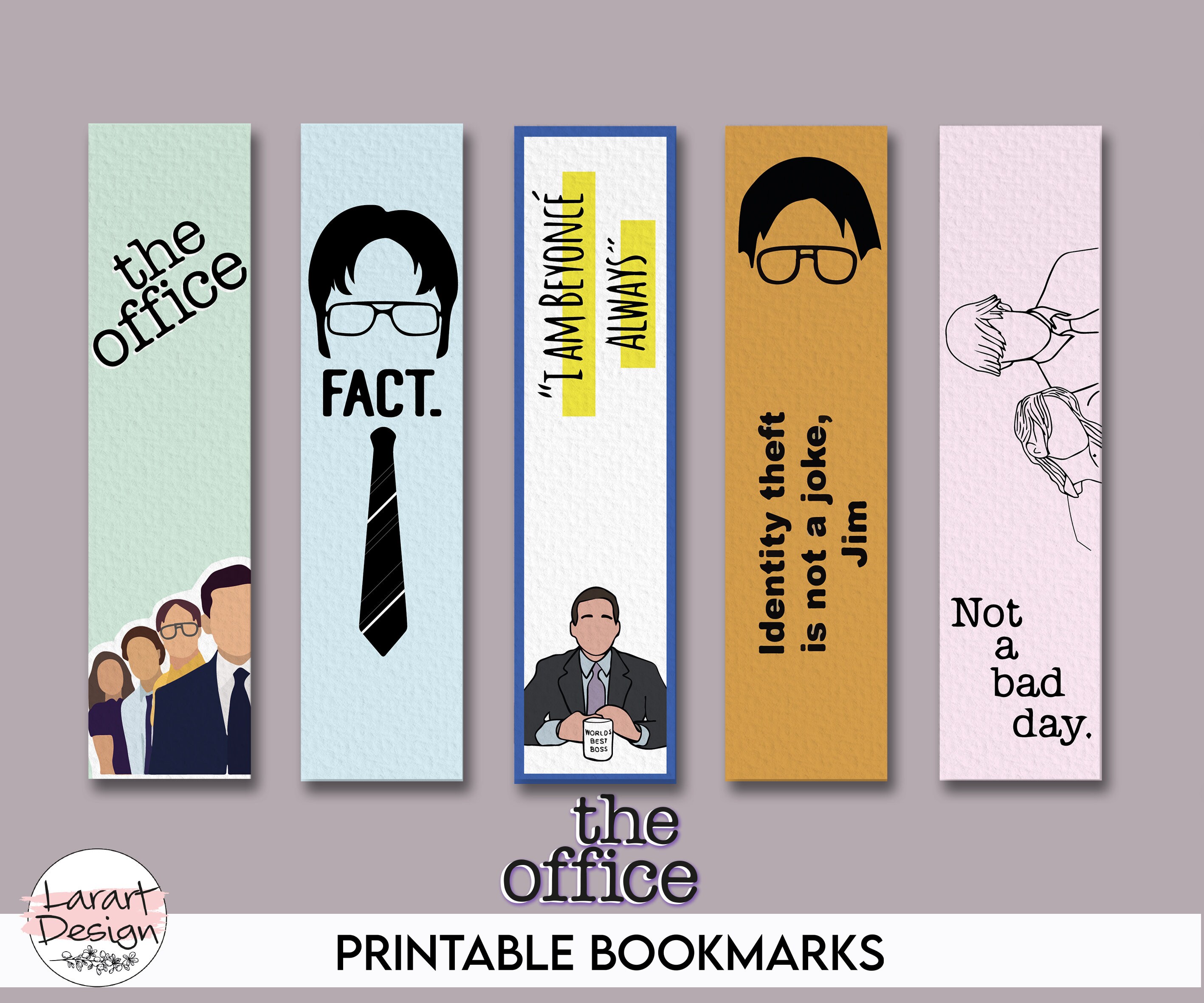 The Office Printable Bookmarks Template Printable Bookmarks Etsy Ireland