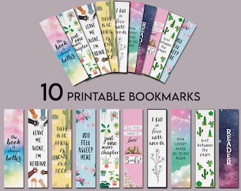printable bookmarks etsy