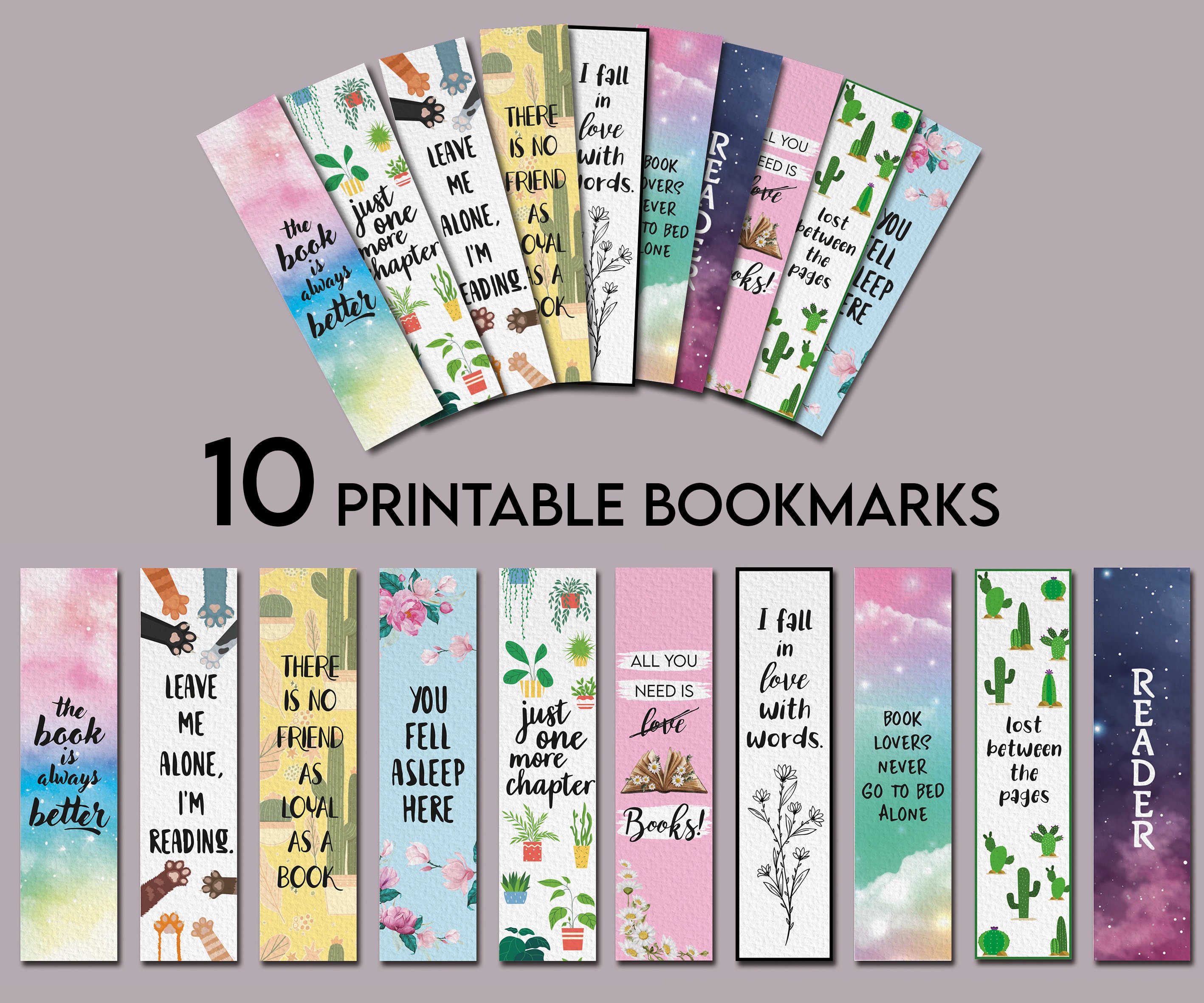 Printable Bookmarks Template, Printable Bookmarks Set, bookmarks, Digital Bookmark Template, Instant Download, Mandala, Flowers, Book