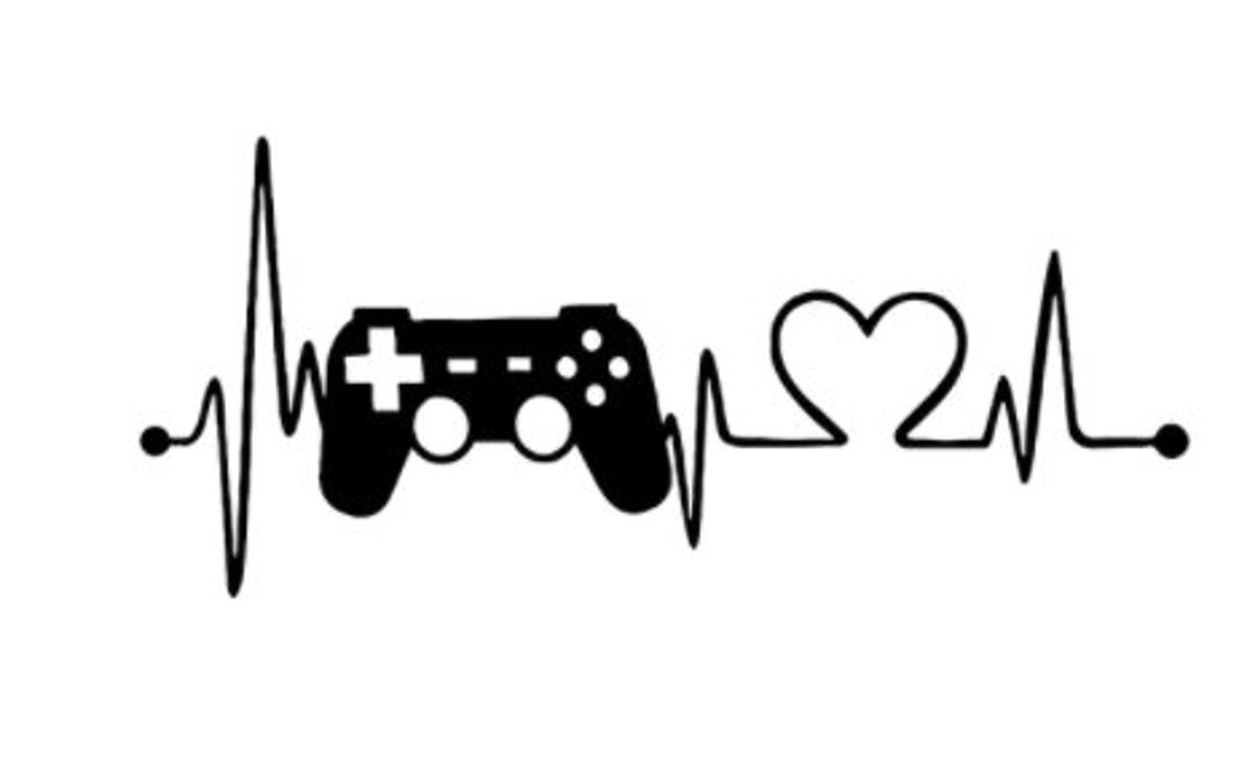 Gamer heart beat heartbeat gaming controller svg vector Etsy