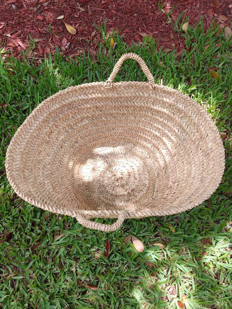 NATURAL STRAW BASKET Vegan Straw Market Basket Straw Bag Etsy