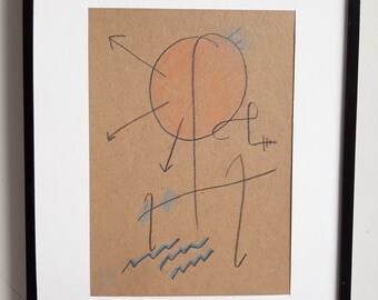 Abstract drawing in handmade frame