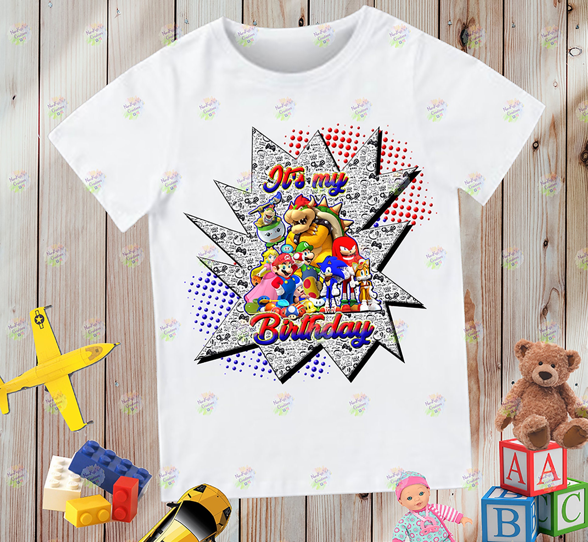 Custom Sonic Birthday Shirt Print Name And Age Png Design Classic T-Shirt -  TourBandTees