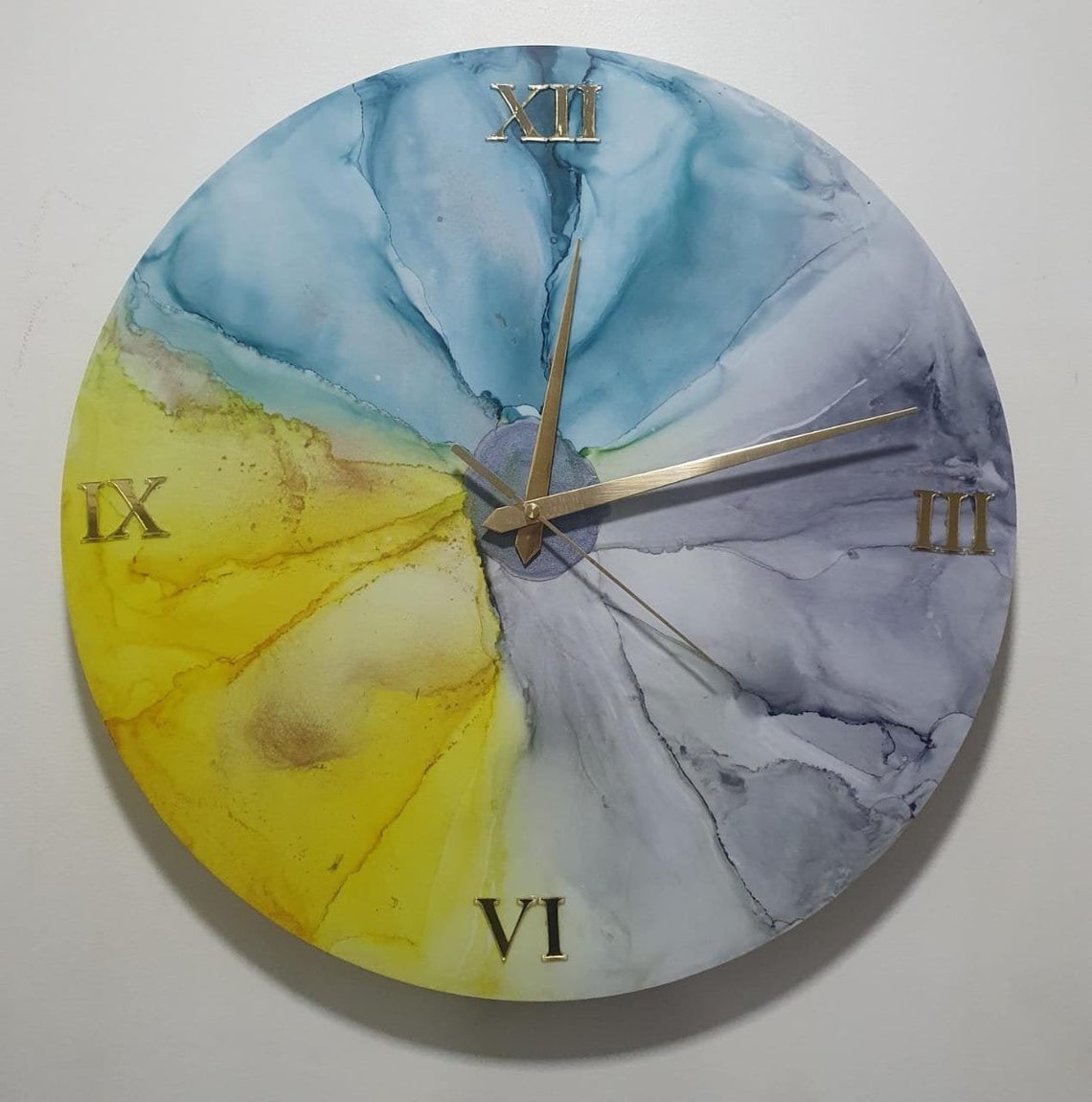 Acrylic Hand painted clock Wall clock Clock Acrylic art Etsy