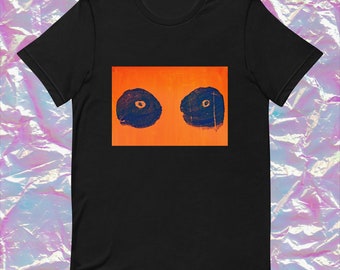 Umfassen Sie die Brüste: Orange und Blau Design | Schwarzes oder WeißesUnisex T-Shirt