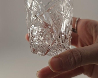 Vintage American Crystal Toothpick Holder 2.5 Starburst
