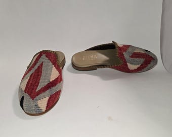 Artemis Design Co. Turkish Kilim Mules handcrafted from vintage Turkish rugs 37