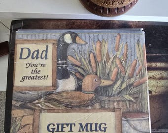 New Inbox Dad Gift Brown Tan Coffee Mug Ducks Mallards Gift for Dad Fathers Day