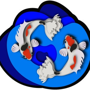 Koi fish SVG/ Koi fish multilayer SVG/layer Svg /laser cut files / koi mandala/ 3D paper /vector /multilayer laser cut/ svg 3d/ fish