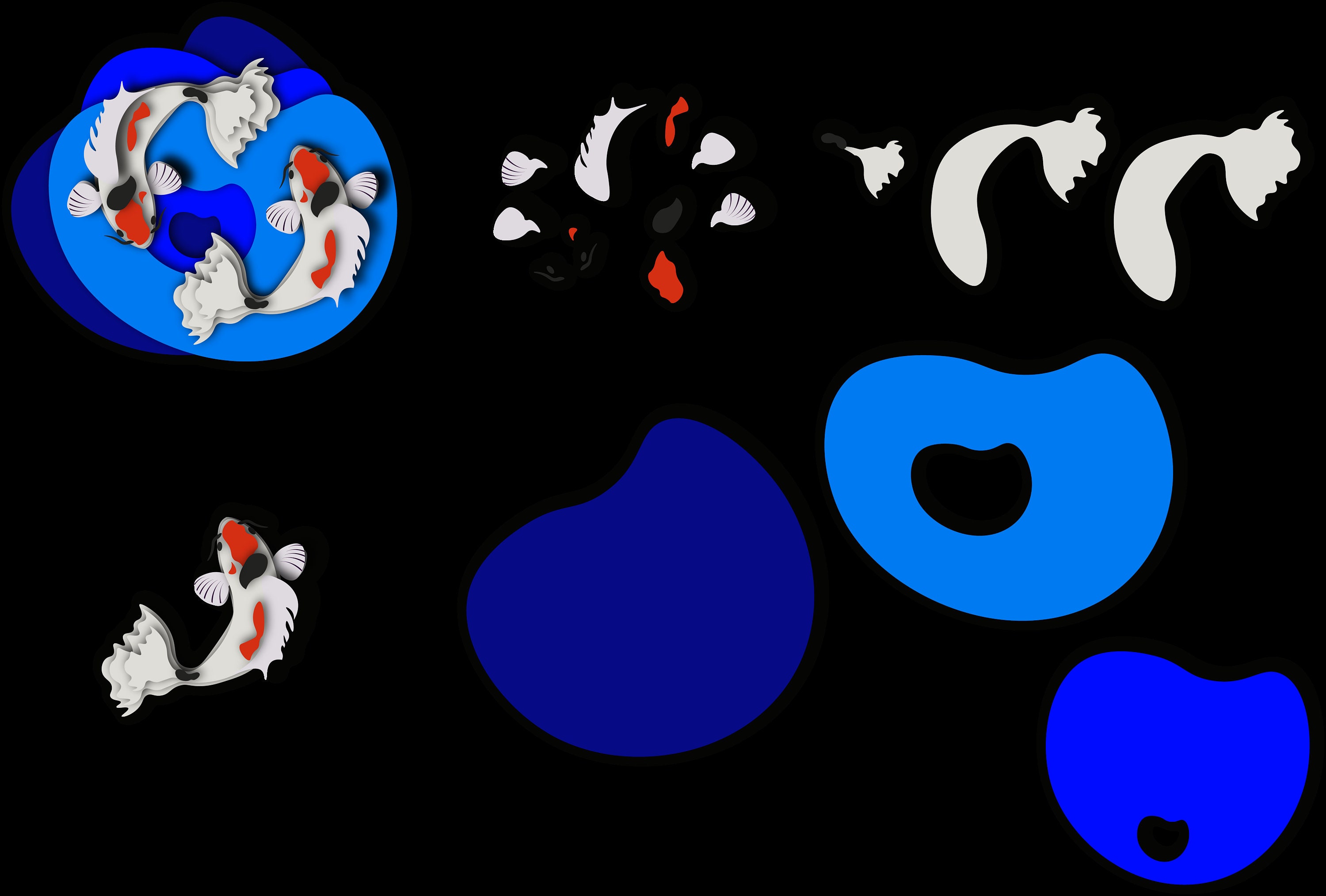 Koi Fish SVG/ Koi Fish Multilayer Svg/layer Svg /laser Cut Files / Koi ...