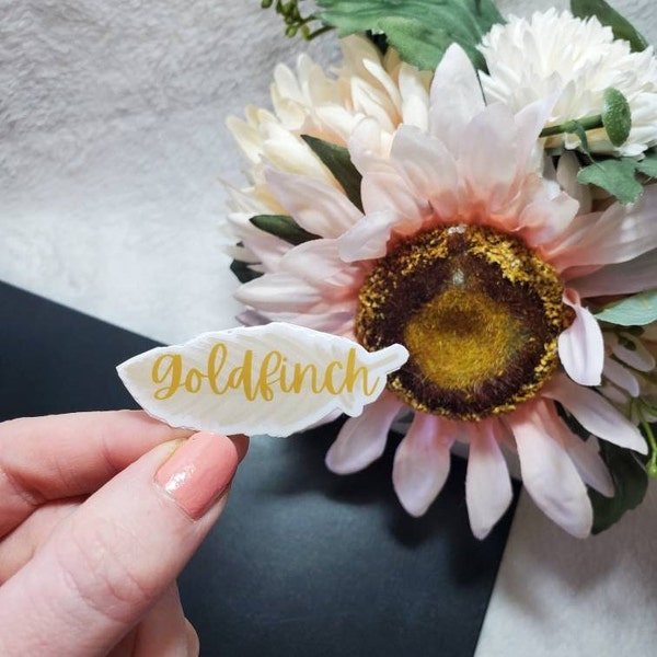 Goldfinch feather vinyl sticker