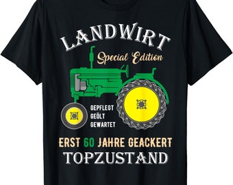 Herren 60. Geburtstag Mann Geschenk ( jeder andere Jahrgang personalisierbar ) lustig Bauer Landwirt Traktor T-Shirt S - 4XL