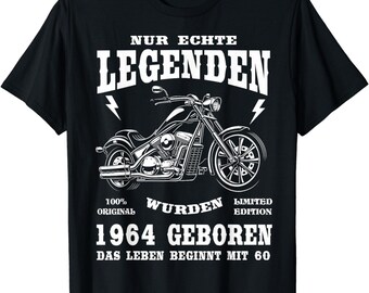 60 Geburtstag Mann Biker Chopper 1964 Geschenk  (jedes andere Alter personalisierbar) Motorrad T-Shirt S - 4XL