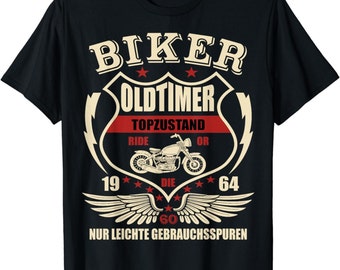 Herren 60 Geburtstag Mann Biker Geschenk  (jedes andere Alter personalisierbar) Motorrad Chopper 1964 T-Shirt S - 4XL