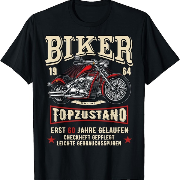 Herren 60 Geburtstag Mann Biker Geschenk  (jedes andere Alter personalisierbar) Motorrad Chopper 1964 T-Shirt S - 4XL