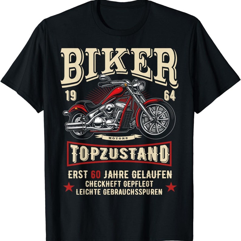 60 Geburtstag Mann Biker Geschenk Motorrad Chopper rot 1964 T-Shirt