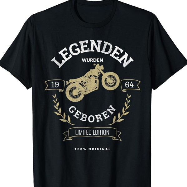 Herren 60 Geburtstag Mann Biker Geschenk Motorrad 1964 T-Shirt S - 4XL