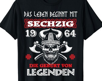 1964 Kelten Vikinger Mittelalter | 60. Geburtstag Mann T-Shirt ( jeder andere Jahrgang personalisierbar ) T-Shirt S - 4XL