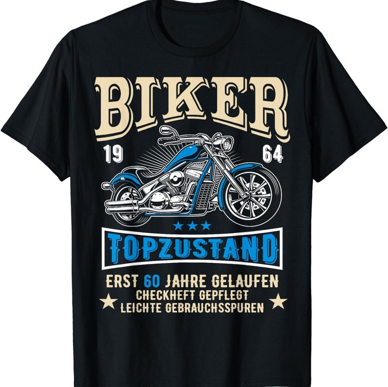 60 Geburtstag Mann Biker Chopper Blau 1964 Geschenk jedes Andere Alter