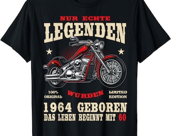 60 Geburtstag Mann Biker Geschenk  Motorrad Chopper 1964 T-Shirt S - 4XL