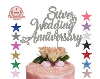 25th Anniversary Cake Topper Etsy 25th Anniversary Cake Topper Etsy