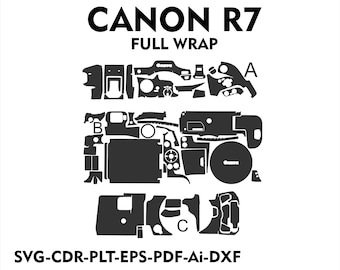 Plantilla vectorial de skin para Canon R7 Archivo de corte de skin Diseño de skin