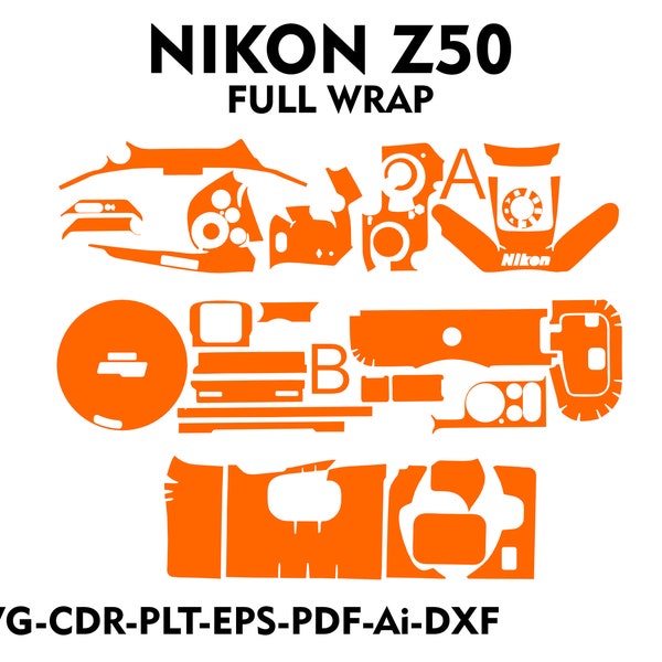 nikon z50 skin vector templete layout