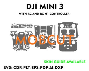 DJI MINI 3 Skin Schnittdatei mit rc und n1 Skin Vektorplatte