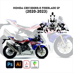 HONDA CBR1000RR-R Fireblade SP 2020-2023 PPF und Wrap Template Vektorschnittdatei genau passend