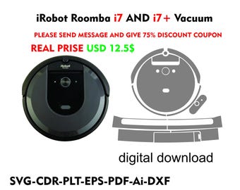 Plantilla vectorial de piel para corte de piel preparada para aspiradoras iRobot Roomba i7 e i7+