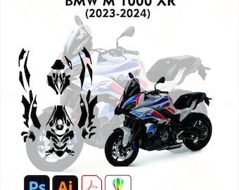 BMW M 1000 XR 2023-2024 wrap template vector cut file exact fit decal kit 1:1 scale