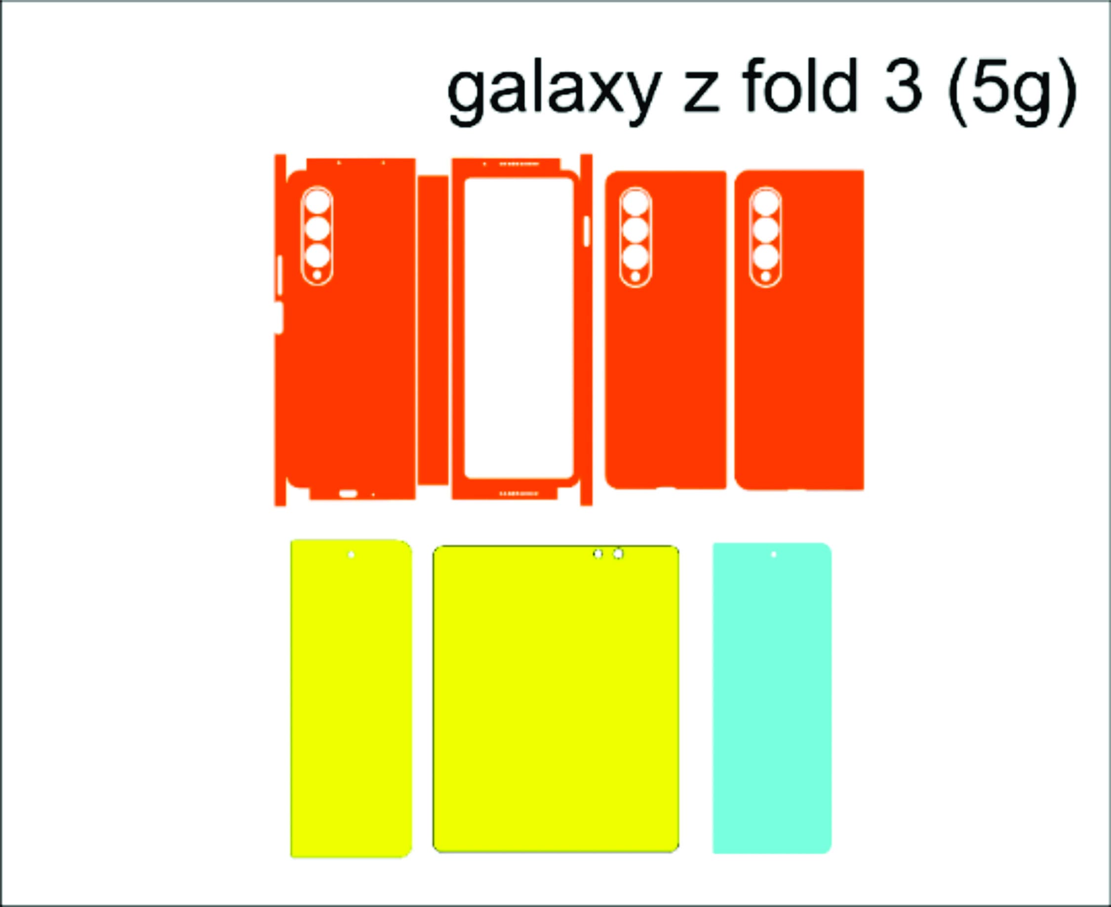 ★DESIGN SKIN★ Galaxy Z Fold 3 Phoenix Air Card Slot Graphi Samsung Galaxy Z Fold 3 Skin Cut Template Vector, Svg Cut