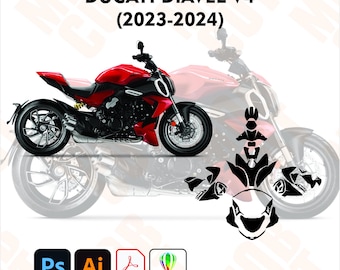 DUCATI diavel V4 (2023-2024) PPF and wrap template cut file
