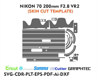 NIKON 70 200mm f2.8 VR2 skin cut file skin vector template